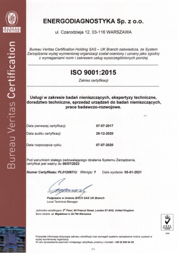 certyfikat System Jakości